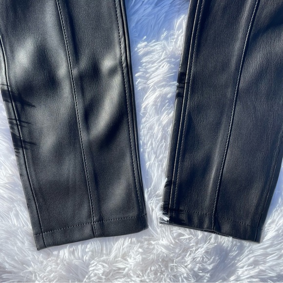 NWT FREE PEOPLE FUAX LEATHER VEGAN BLACK SKINNY LEG PANTS SIZE 24 - Picture 7 of 11